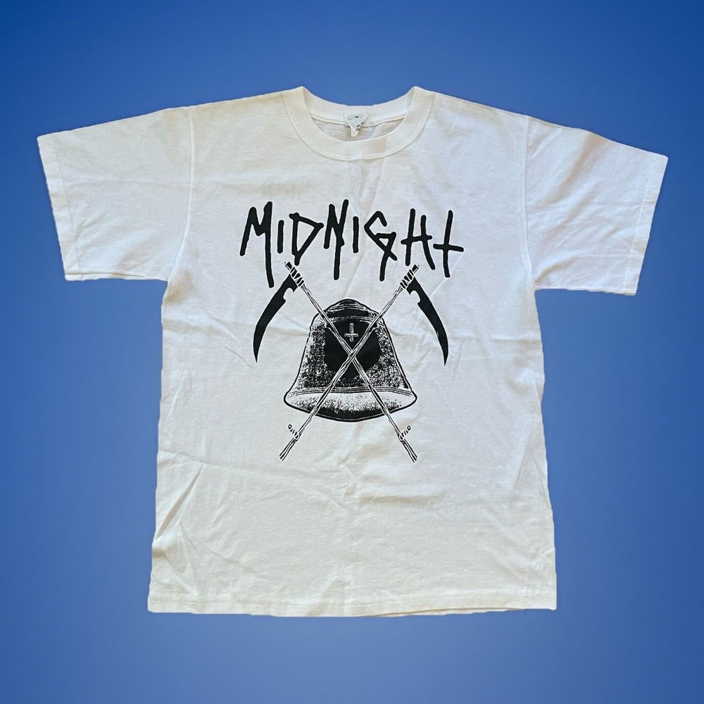 Vtg Midnight 2009 Tour T-Shirt Sz M Band Farewell To Hell Anvil Tag OG Metal Tee